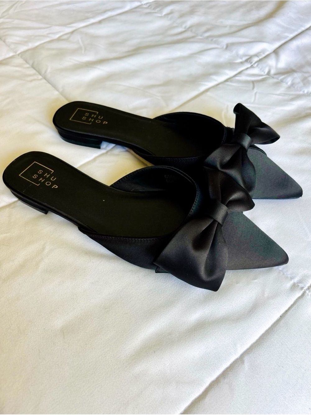 NEW ShuShop Dorothy Satin Bow Slides Sz 9